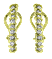 14kt yellow gold bar set diamond earrings