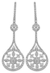 18kt white gold diamond hanging earrings