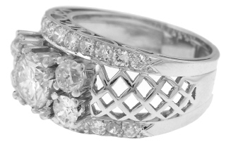 Platinum diamond ring.