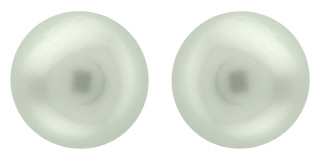 14kt white gold 12.5mm South Sea pearl stud earrings with jumbo backs.